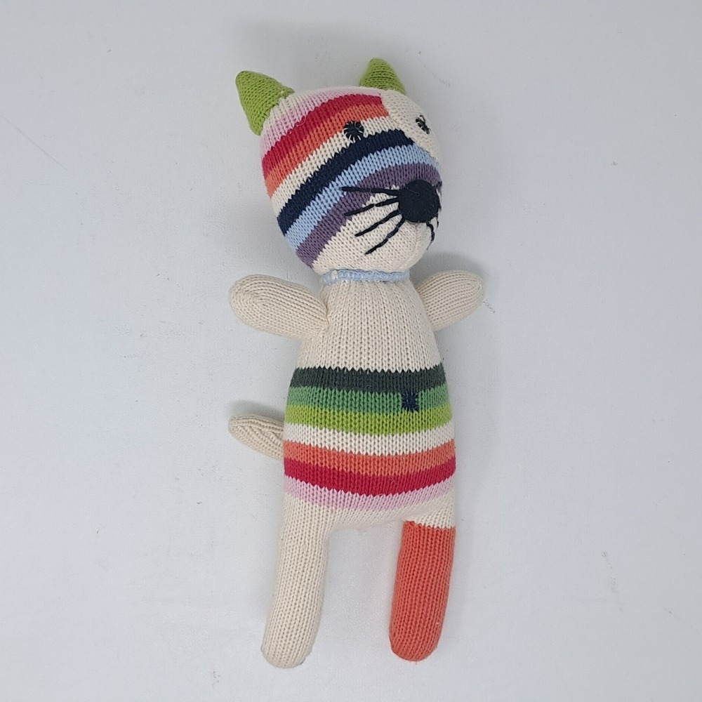 Ann Claire Petit Cat Knit Crochet Multicolor Plush Stuffed Animal Doll 11.25 in.
